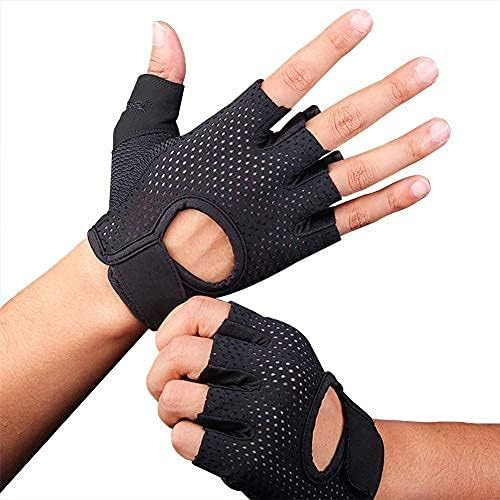 Guantes de gimnasia para hombres y mujeres entrenamiento deportivo Almohadillas de silicona transpirables con medio dedo Protección antideslizante para el levantamiento de pesas, flexiones, ciclismo.
