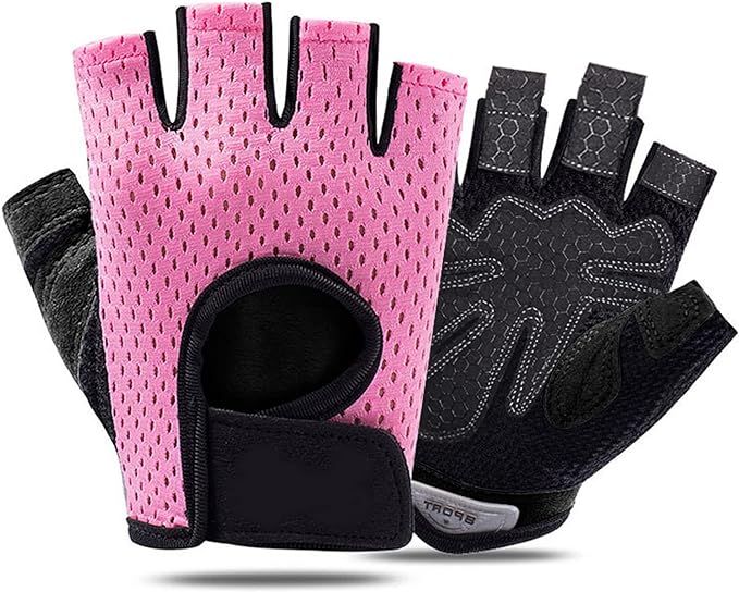 Guantes de gimnasia para hombres y mujeres entrenamiento deportivo Almohadillas de silicona transpirables con medio dedo Protección antideslizante para el levantamiento de pesas, flexiones, ciclismo.