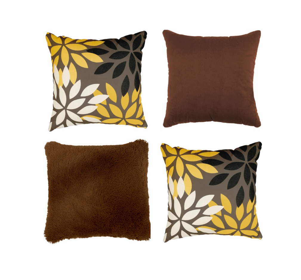 Set 4 Cojines Decorativos chocolate .