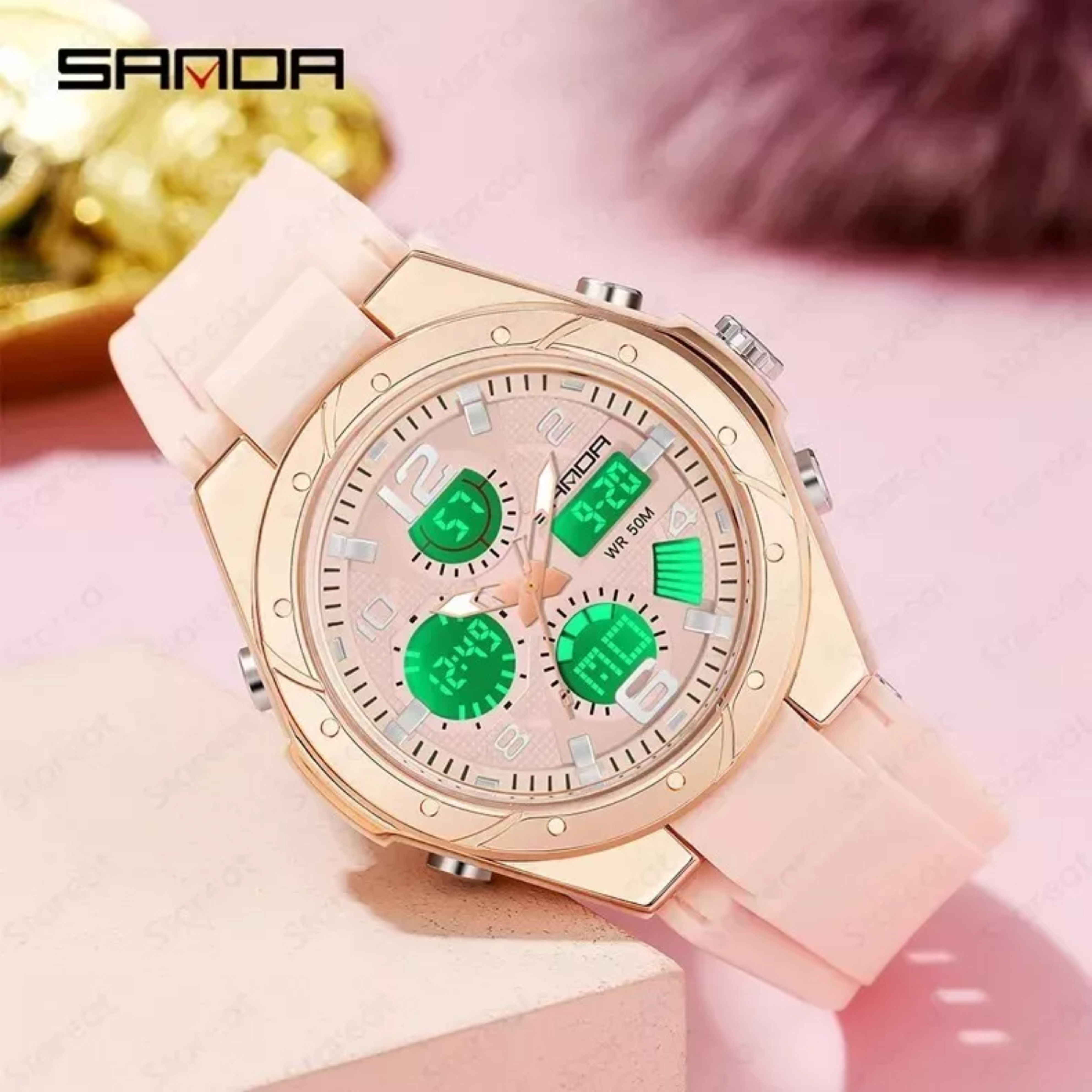 Reloj Digital Multifunción Moda Fino Impermeable Para Mujer.
