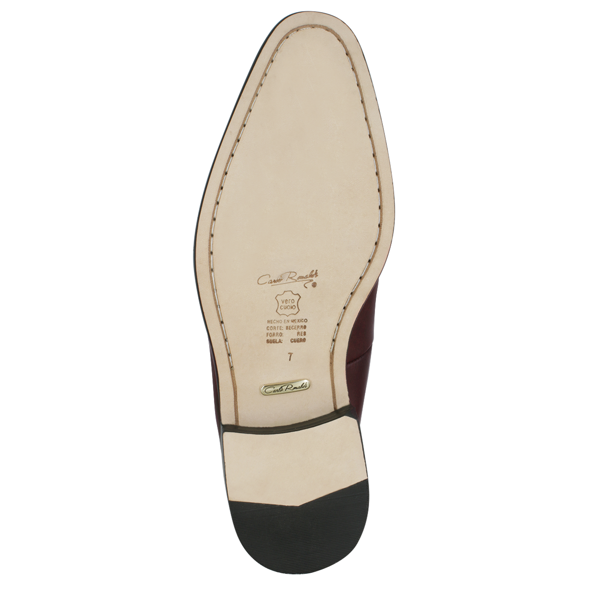 Mocasines Hombre Vestir Carlo Ronaldi 1095-B Becerro Vino Cuero Casual .