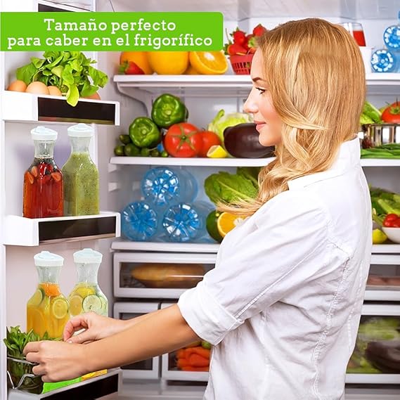 A BYHANG 2 PCS Jarras para Agua de 100 onzas,3 Litros Jarra de jugo,jarra de milk con cepillo de limpieza y etiquetas de calendario,para bebidas,leche,hacer té,jugo y bebidas frías(Blanco transparente.
