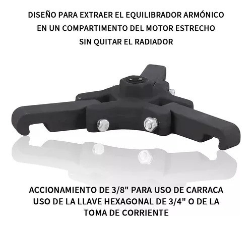 Extractor De Polea Coches, Polea De Cigüeñal 3 Mandíbulas.