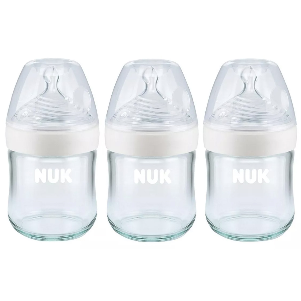 Biberones Nuk Simply Natural De Vidrio 4 Onzas 3 Piezas.