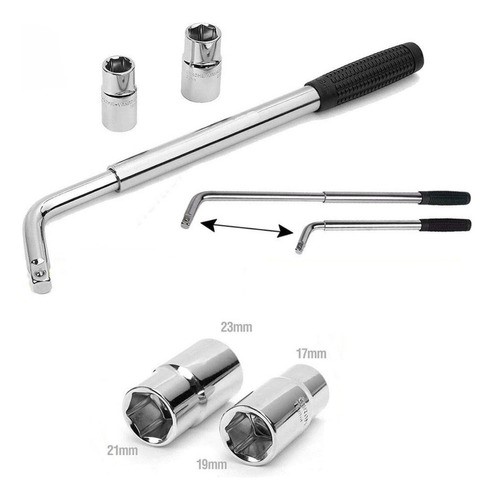 Llave telescópica extensiva Techone L 17 19 21 23 mm.