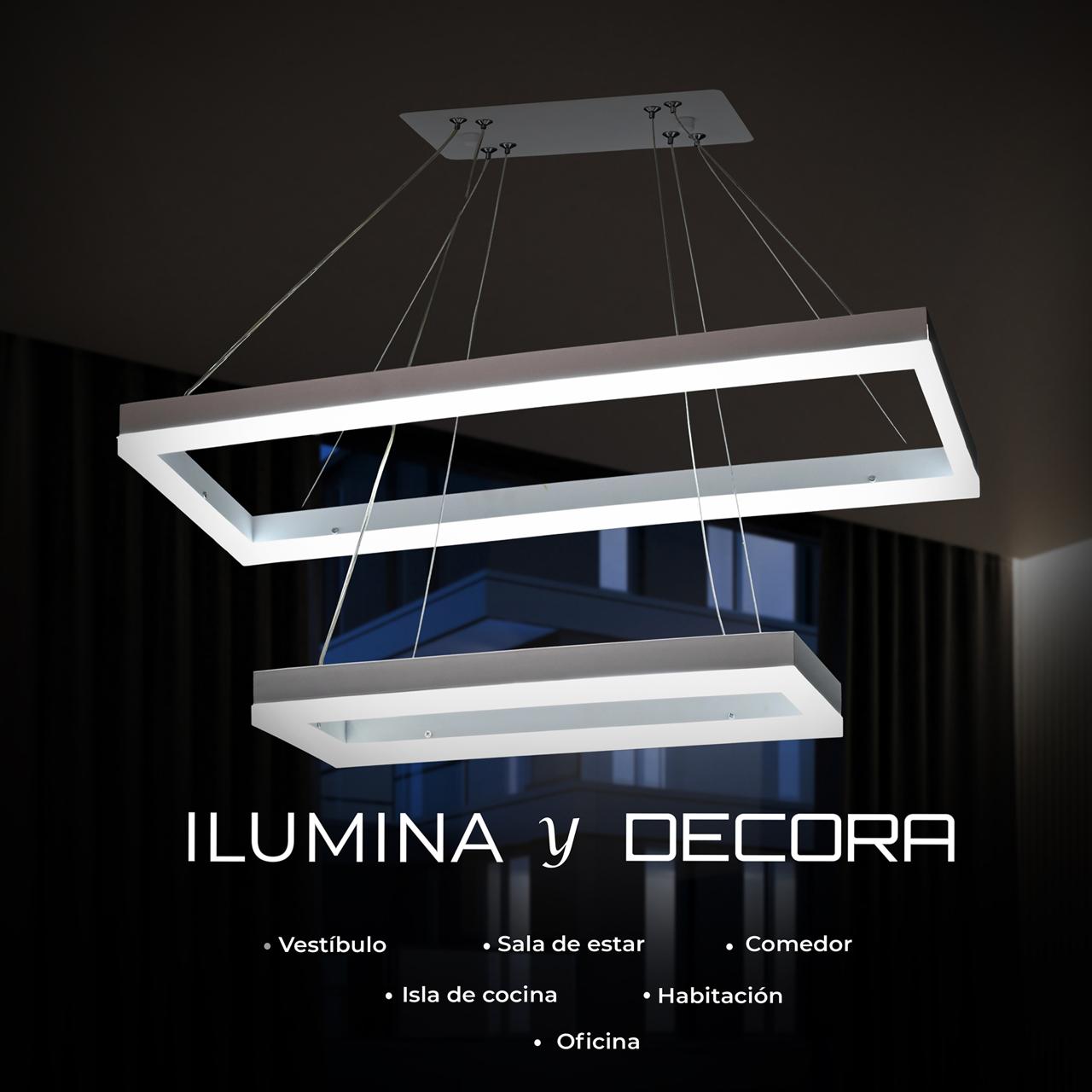 Candil Estela 2 Rectangulos Blancos.