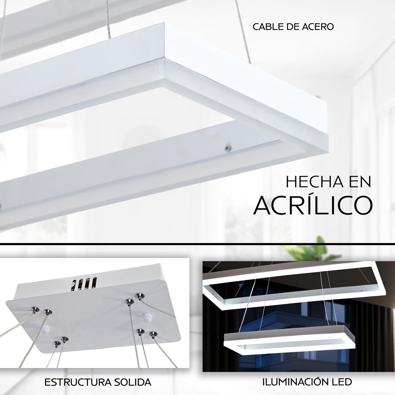 Candil Estela 2 Rectangulos Blancos.