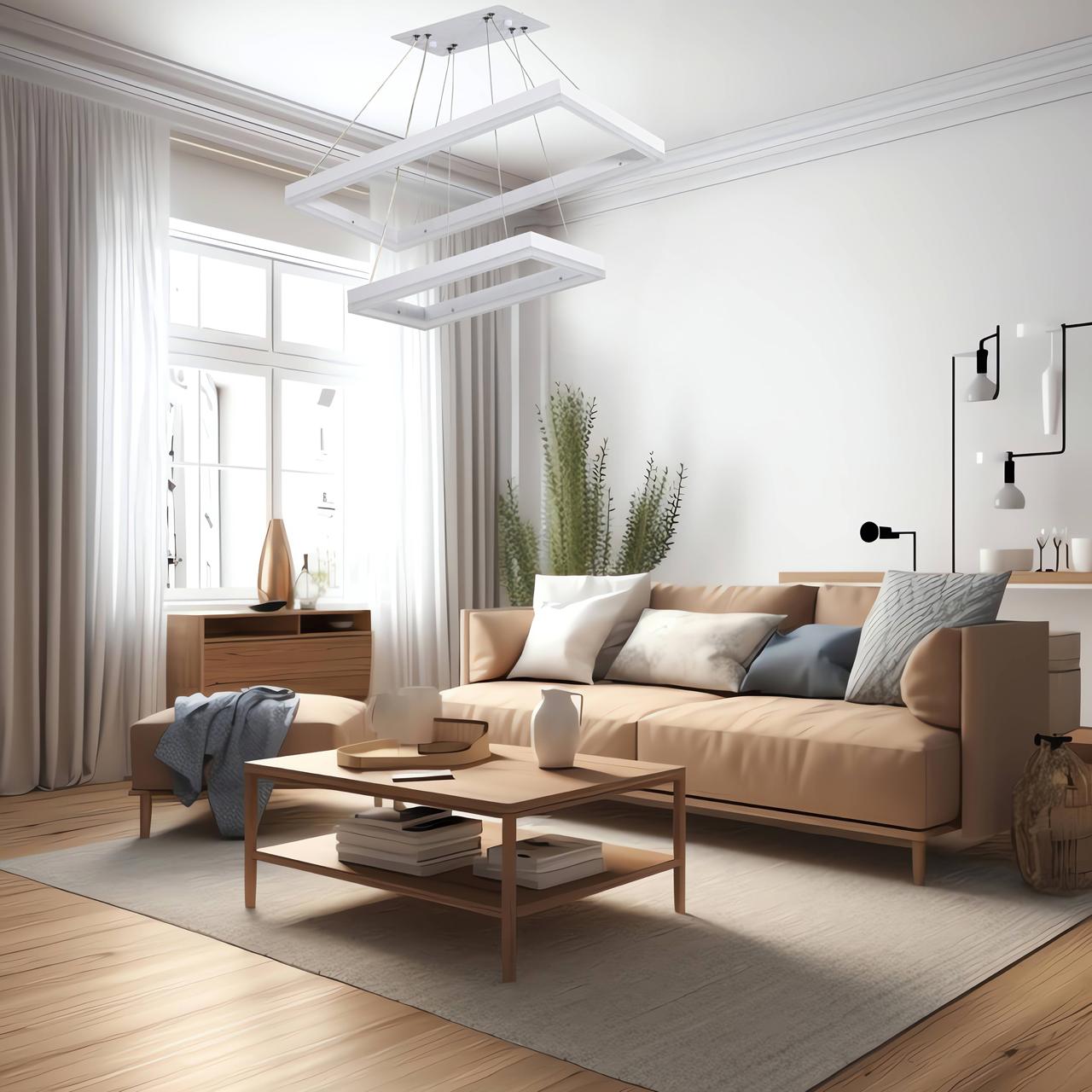 Candil Estela 2 Rectangulos Blancos.