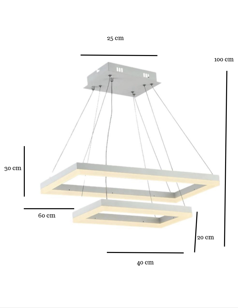 Candil Estela 2 Rectangulos Blancos.