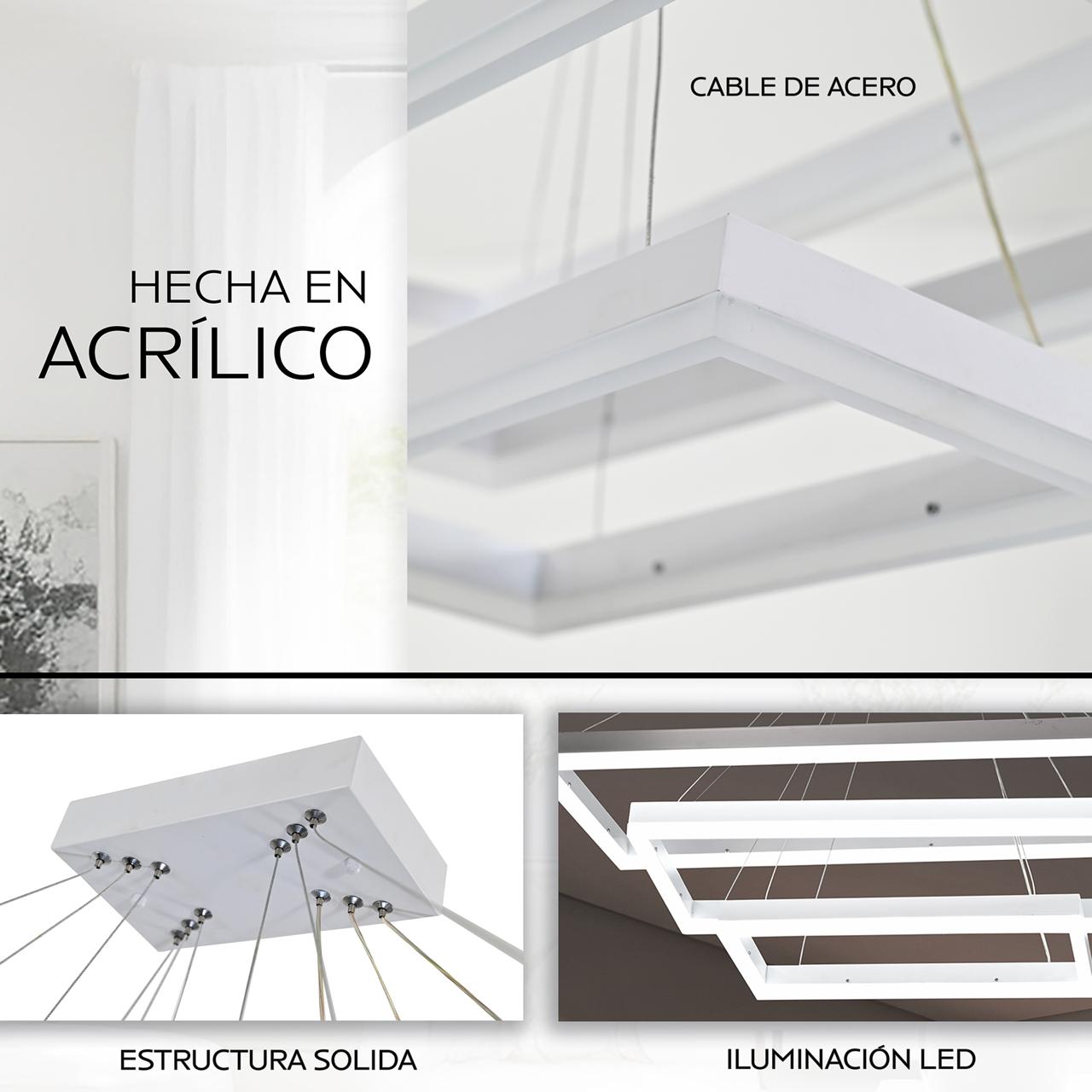 Candil Estela 3 Rectangulos Blancos.