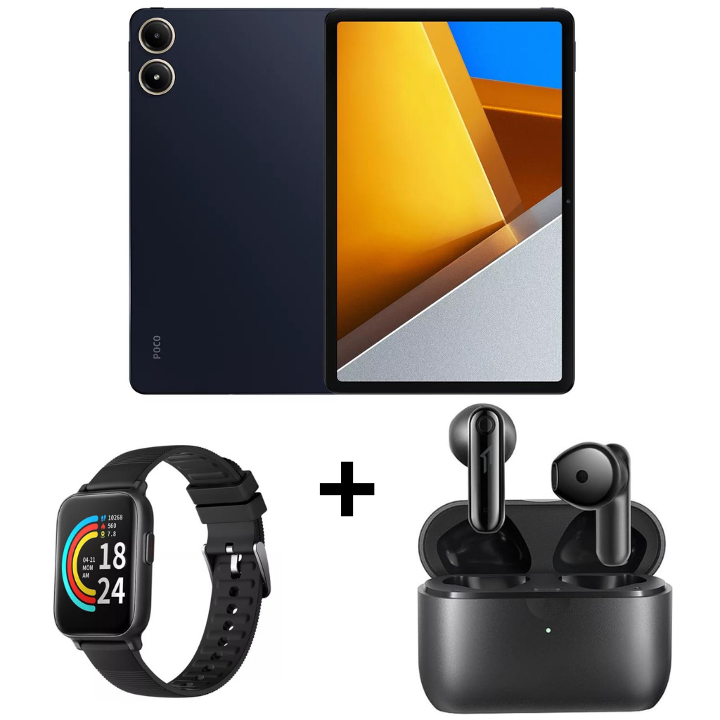 Tablet Xiaomi Poco Pad 12Gb ( 8gb + 4gb virtuales) con 256gb con smartband 1more y audífonos Bluetooth Neo..