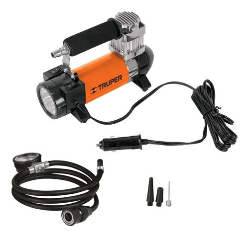 Compresor de aire mini eléctrico portátil Truper COMP-12 35L 192W 12V naranja/negro.