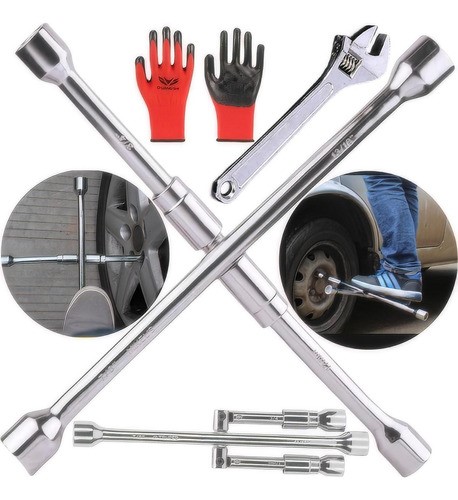 Llave Cruz Cruceta Reforzada Para Auto 17/19/21/23mm,kit3pcs.