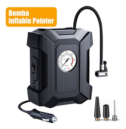 Compresor De Aire Inflador Llantas Bomba Portátil Electrico 12v 100psi Color Blanco.
