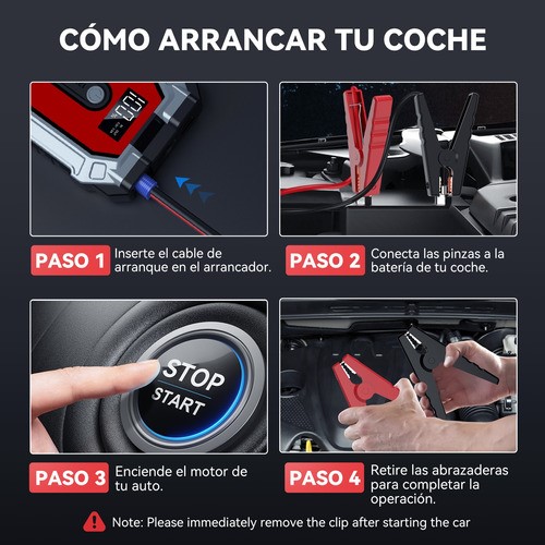 Arrancador De Batería De Coche Portátil 2000a Con Pantalla.