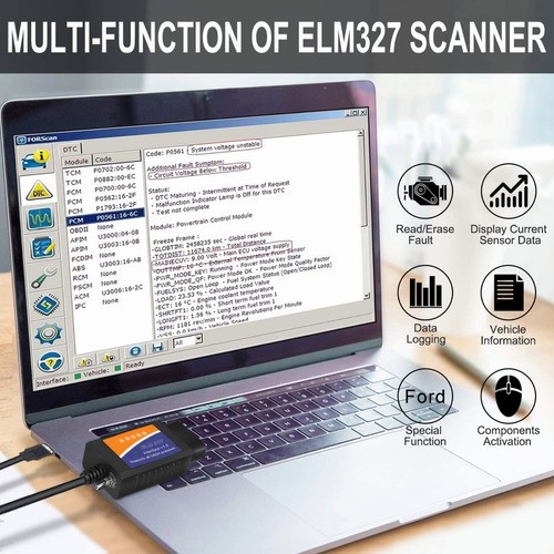 Escaner Automotriz Usb Elm327 Elmconfig Forscan Obd2 Windows.