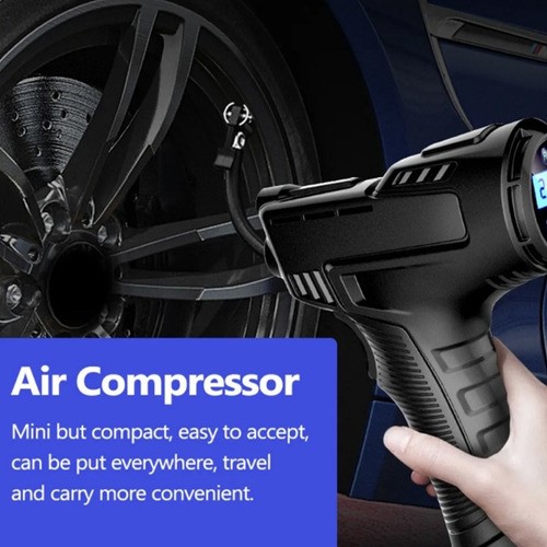 Compresor de aire inalámbrico para automóvil de 120 vatios con pantalla digital.