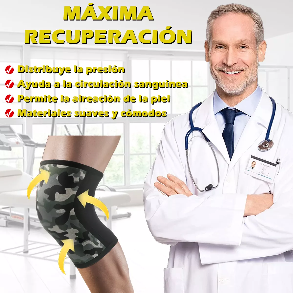 Rodillera Neopreno 7mm Crossfit Gym Gimnasio Mediana.