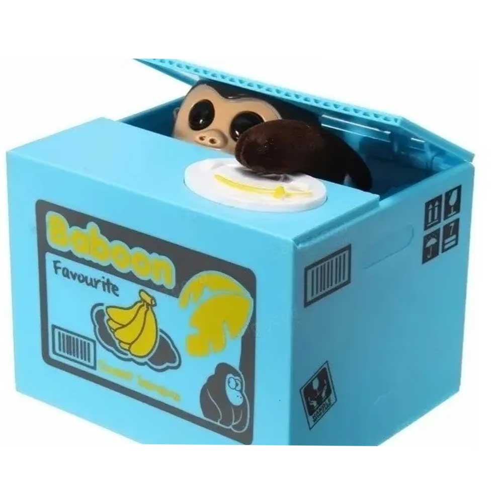 Alcancía Robamonedas en Forma de Changuito Travieso.