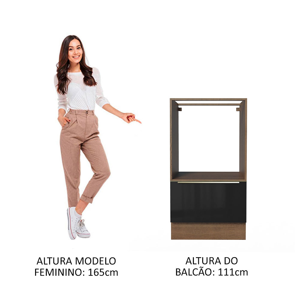 Mueble Para Horno Y Microondas Madesa Lux Sin Encimera MN.