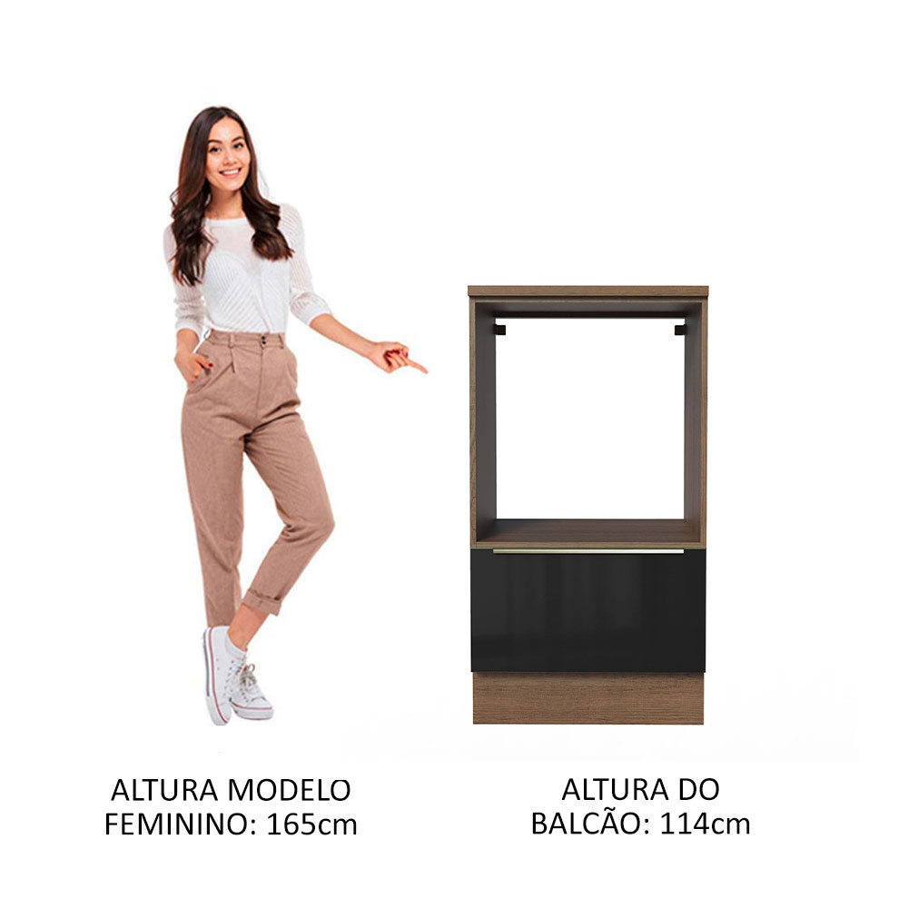 Mueble Para Horno Y Microondas Madesa Lux Sin Encimera MN.