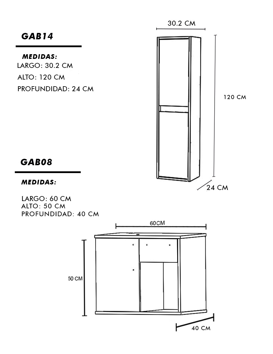 Combo De Gabinete Para Baño Lavamanos Y Monomando + Gabinete Organizador Jacquemart.