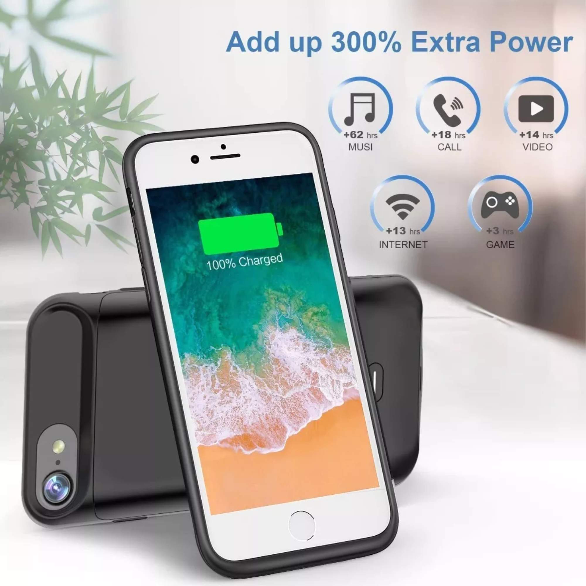 Funda Cargador Powerbank Para iPhone 6/7/8/SE 2022 6000mah