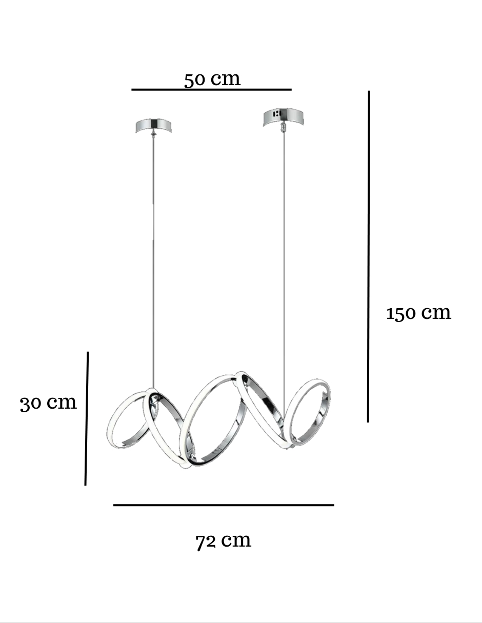 Lampara Colgante 5 Aros.