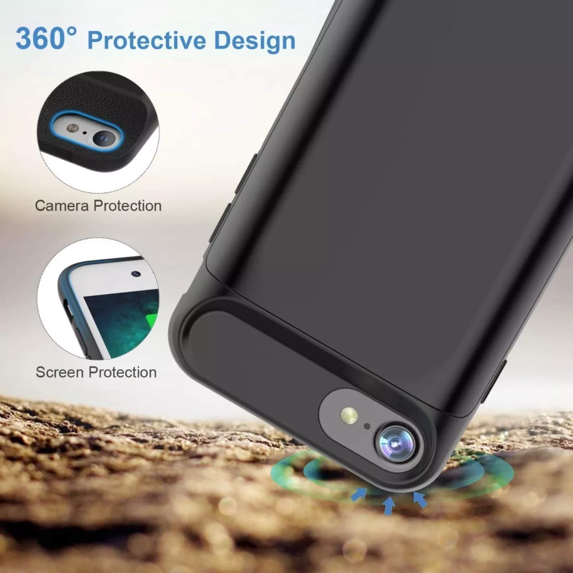 Funda Cargador Powerbank Para iPhone 6/7/8/SE 2022 6000mah