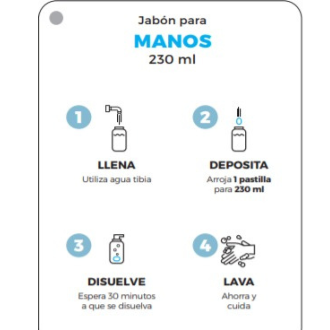 Jabón antibacterial de manos (caja con 120 pastillas, rinde para 30 lts)