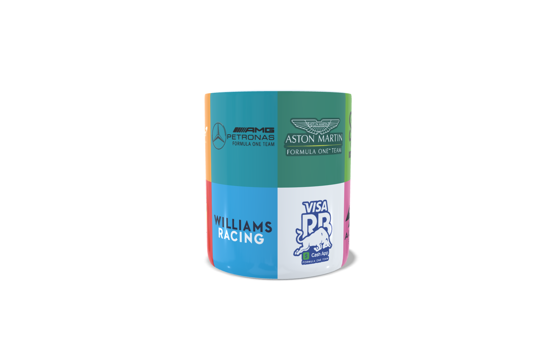 Pack de 2 Tazas Formula 1 todos los equipos Red Bull, Mercedes, Ferrari, Aston Martin, Visa RB, Alpine, Stake, McLaren, Haas, Williams