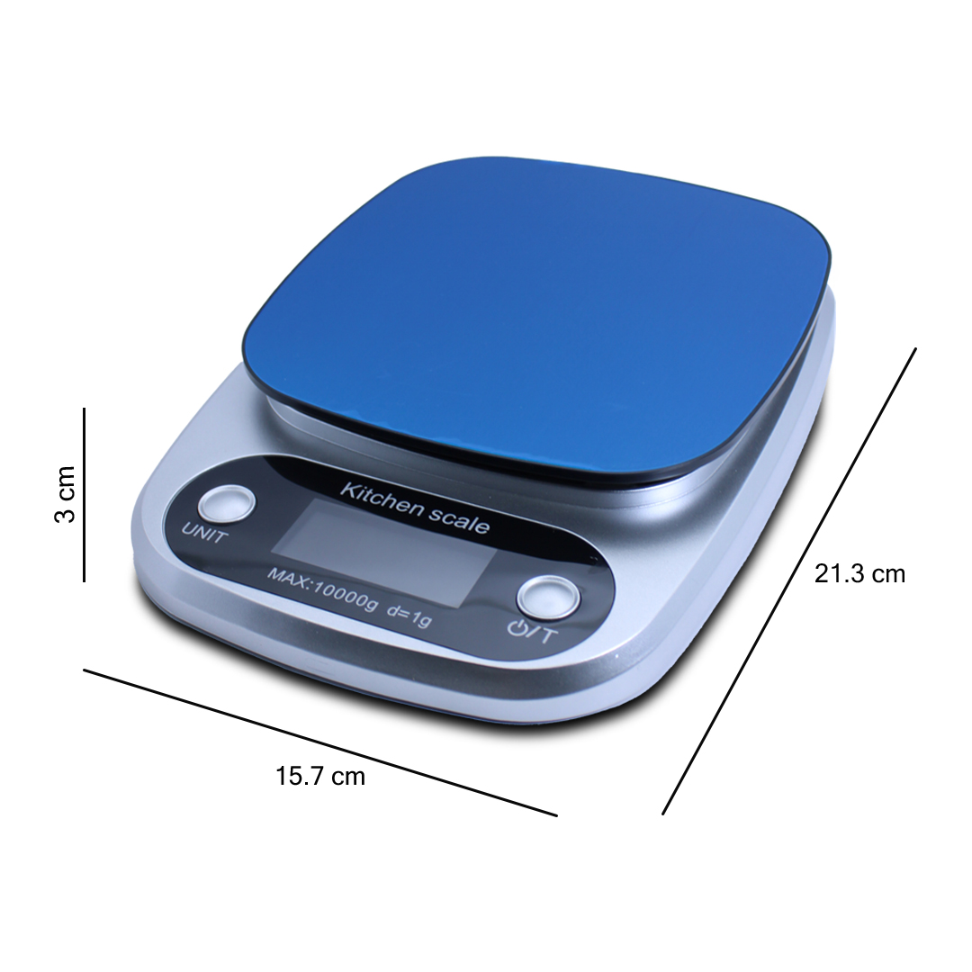 Bascula Digital de Alimentos Capacidad 10 kilos de Acero.