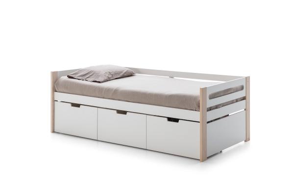 Cama Canguro Slyke Blanco y Madera - Kessa.