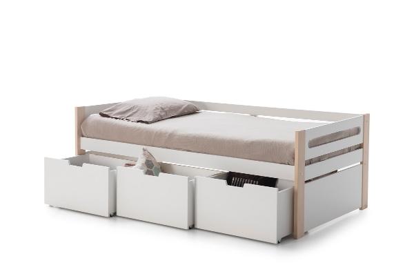 Cama Canguro Slyke Blanco y Madera - Kessa.