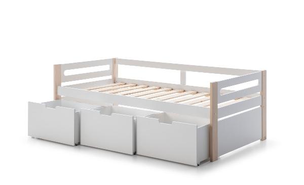 Cama Canguro Slyke Blanco y Madera - Kessa.
