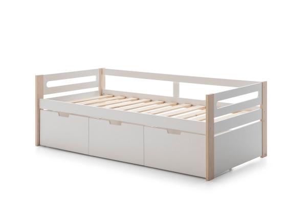 Cama Canguro Slyke Blanco y Madera - Kessa.