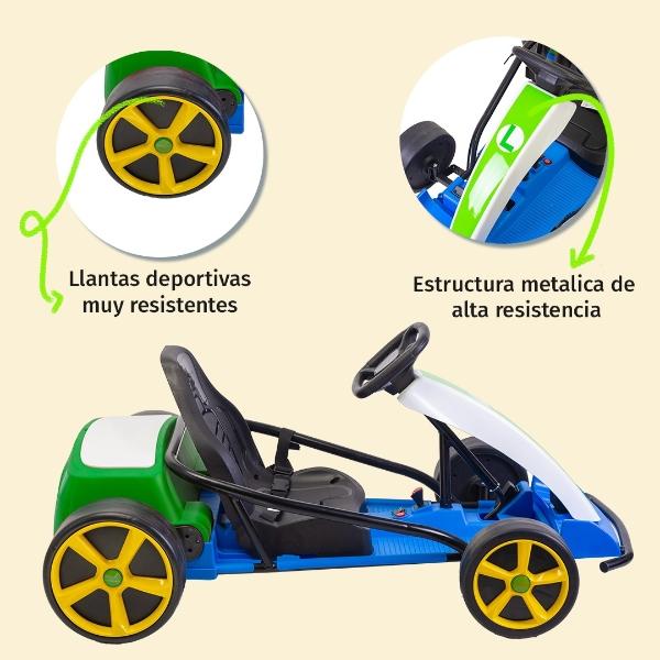 Montable Go Kart Eléctrico Aeiou Mario Bros Carro Drift 24v  Verde