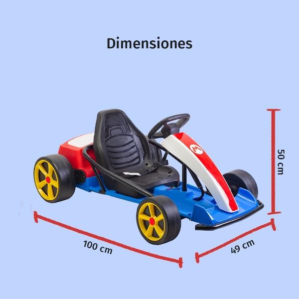 Montable Go Kart Eléctrico Aeiou Mario Bros Carro Drift 24v  Rojo
