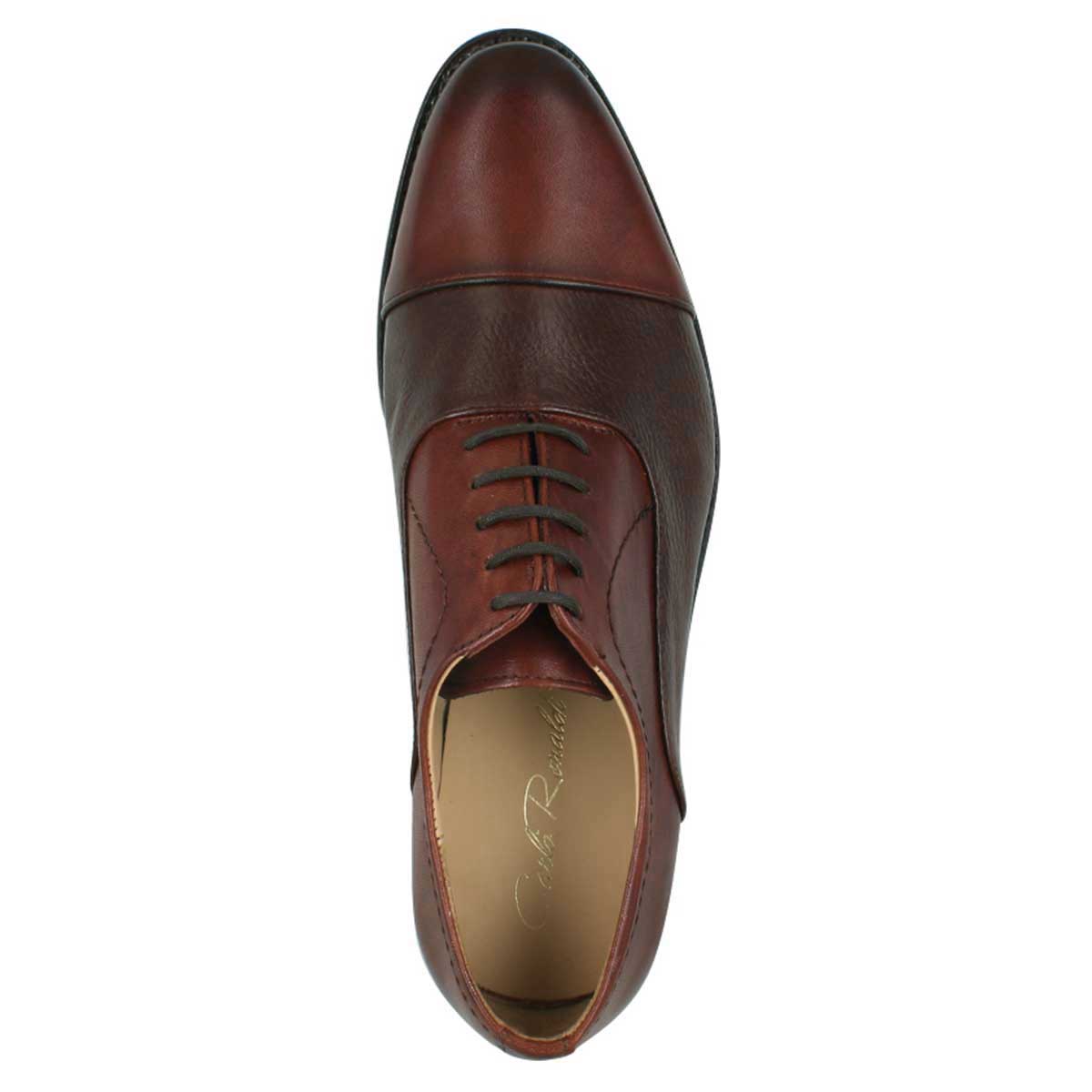 Zapato Formal Hombre Carlo Ronaldi 1101 Becerro Capuchino Res Flotter Cuero Casual.