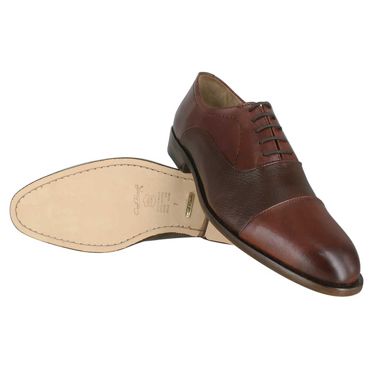 Zapato Formal Hombre Carlo Ronaldi 1101 Becerro Capuchino Res Flotter Cuero Casual.