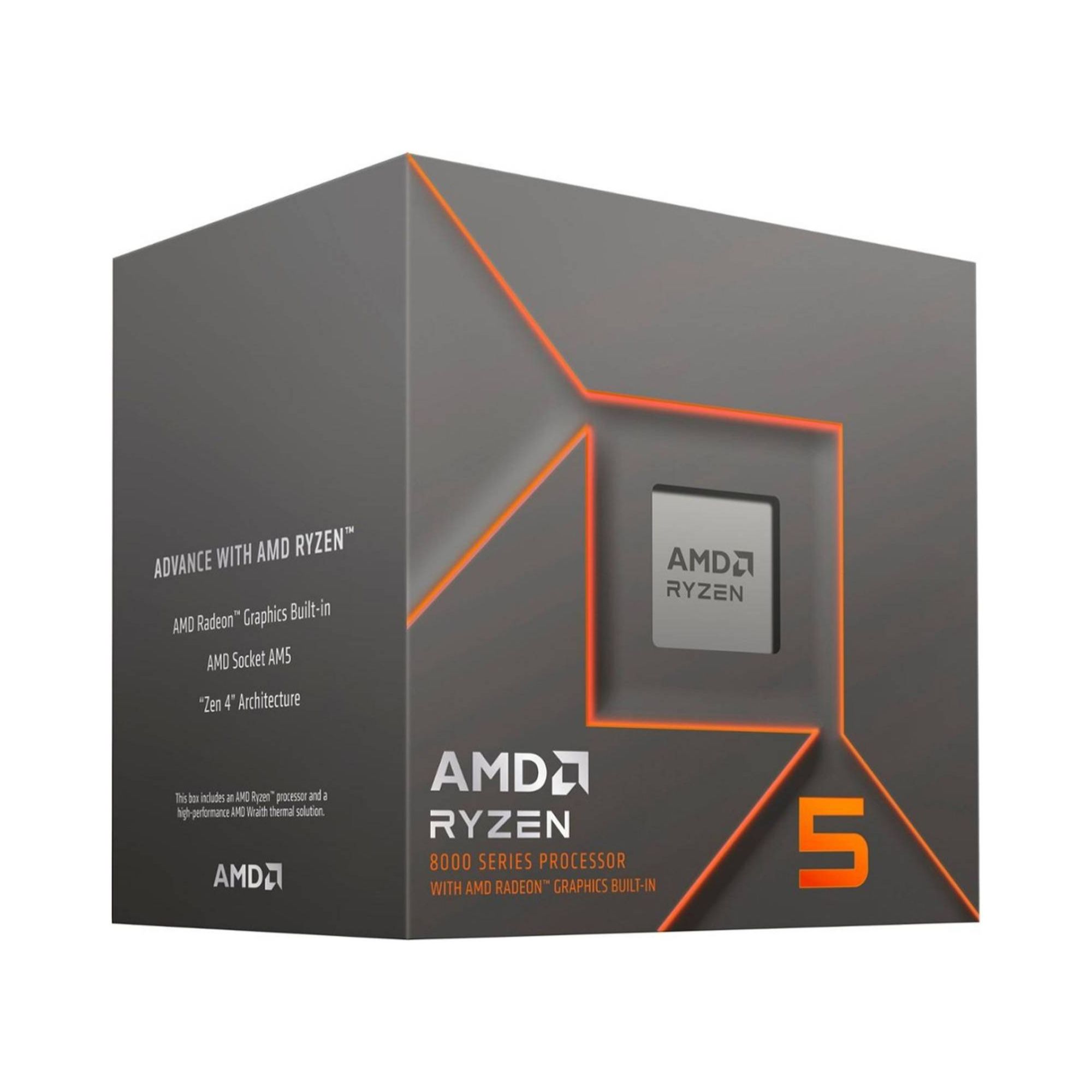 Procesador AMD Ryzen 5 8500G, AM5, 6 Núcleos, hasta 5 GHz, incluye Gráficos, incluye Disipador.