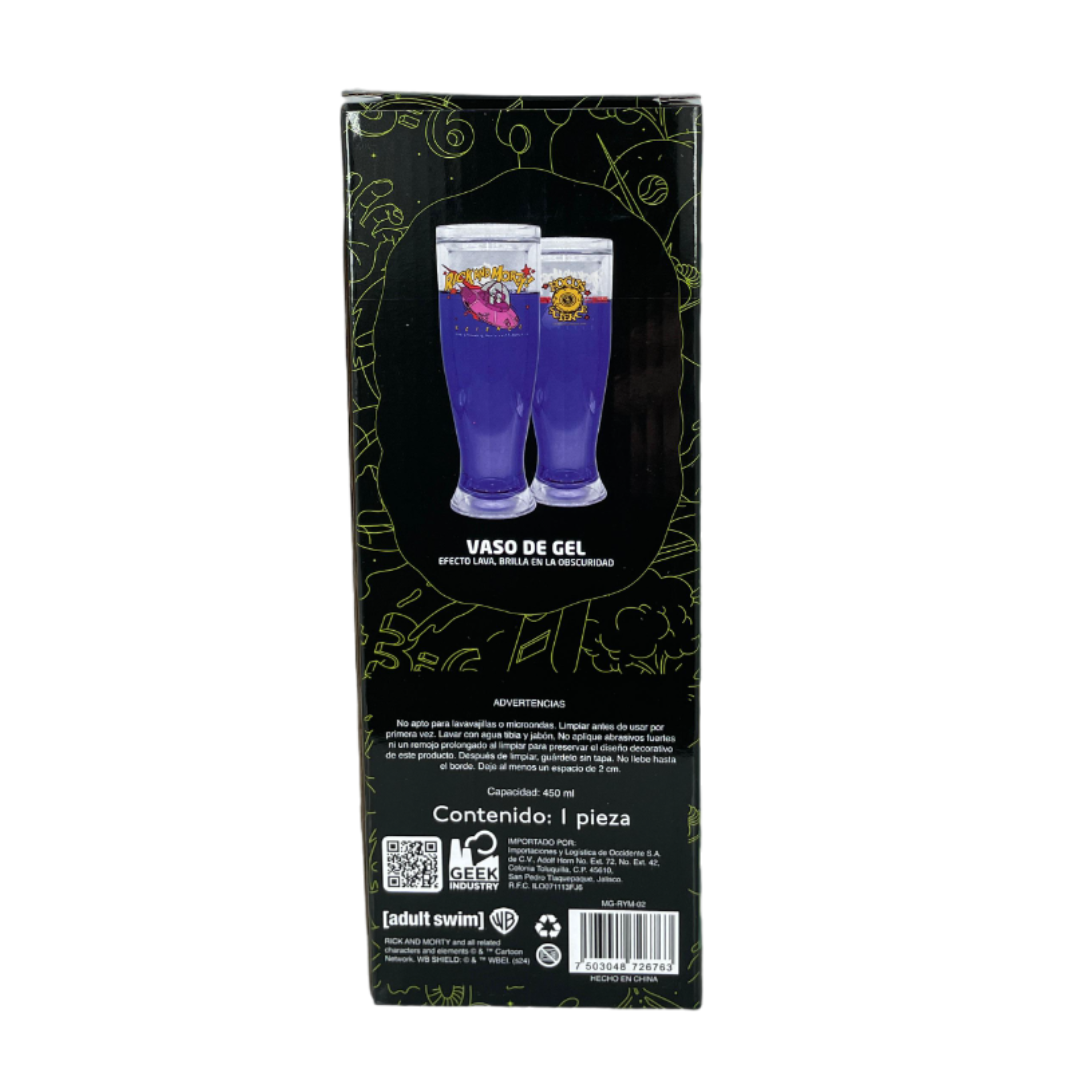 Vaso Mágico con liquido Espacio morado congelable Brilla en la Oscuridad - Rick and Morty.