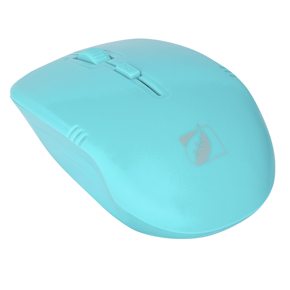Mouse Óptico Inalámbrico Green Leaf 1600 DPIs color azul 18-8856BL.
