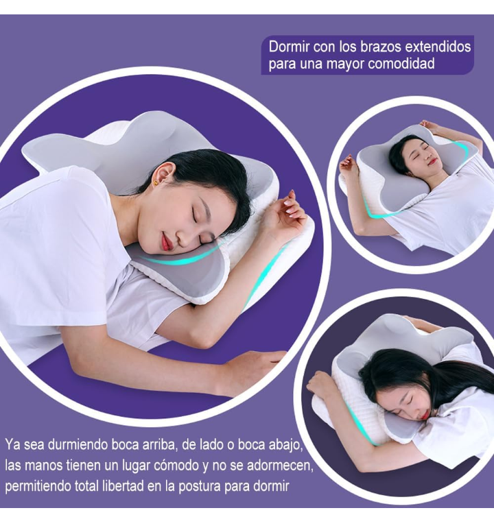 Almohada cervical ortopedica espuma ergonómica dolor cuello .