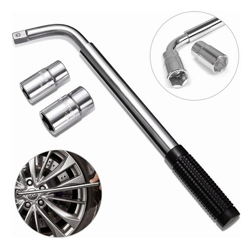 Herramienta Llave Cruz Maneral Con Dados Rines Rines Extensible 17-19 Mm.