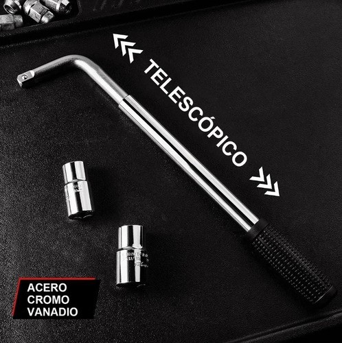 Herramienta Llave Cruz Maneral Con Dados Rines Rines Extensible 17-19 Mm.