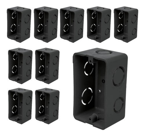 Kit De 10 Cajas Tipo Chalupa 4x2 De Plástico, Anticorrosiva.