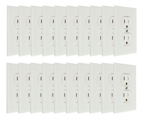 20 Contactos Dúplex Con-x Con Tapa 125 V~ 15 A Mayoreo Color Blanco .