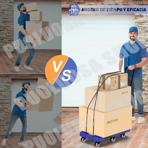 Diablo De Carga Plegable Carrito Plataforma Extensible 200kg.