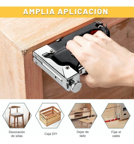 Engrapadora Tipo Pistola Para Tapiceria, 6000 Grapas,guantes.